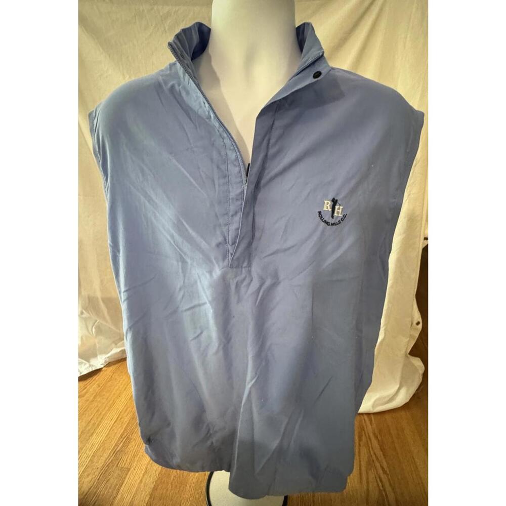 Zero Restriction Rolling Hills Country Club Blue Golf Vest Size XL 1/4 Zip